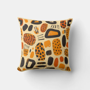 "Savanna Pop: Stammesvibes in Orange & Black" Kissen