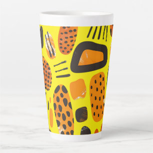 "Savanna Pop: Stammesvibes in Orange & Black" Milchtasse