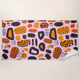 "Savanna Pop: Stammesvibes in Orange & Black" Strandtuch