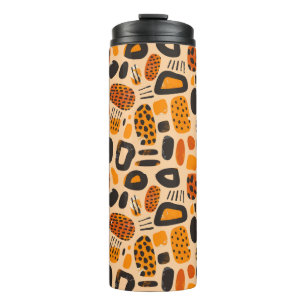 "Savanna Pop: Stammesvibes in Orange & Black" Thermosbecher