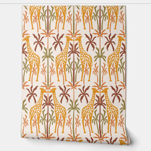 Savanna Serenade Playful Giraffe Tapete