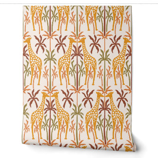 Savanna Serenade Playful Giraffe Tapete