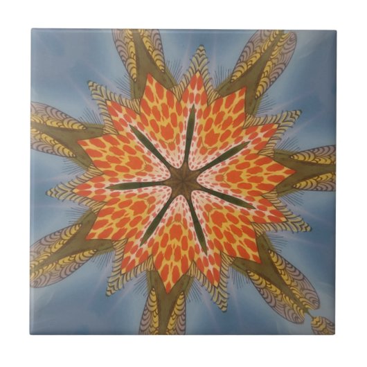 Savanna Star Bloom - Eine kühne afrikanische Tiera Fliese (Vorderseite)