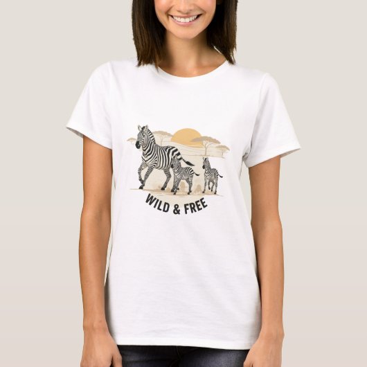 Savanna Stride Zebra Family Tee (Vorderseite)