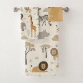 Savanna Sunrise Safari Pattern ID1259 Badhandtuch Set (Insitu)