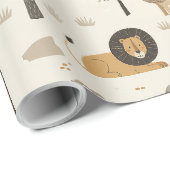 Savanna Sunrise Safari Pattern ID1259 Geschenkpapier (Rolleneckpunkt)