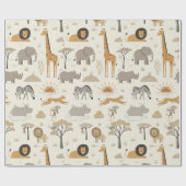 Savanna Sunrise Safari Pattern ID1259 Geschenkpapier (Flach)