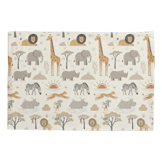 Savanna Sunrise Safari Pattern ID1259 Kissenbezug (Rückseite)