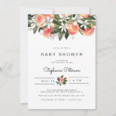 SAVANNAH Aquarell Peach Baby Dusche Einladung (Vorderseite)