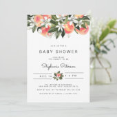 SAVANNAH Aquarell Peach Baby Dusche Einladung (Stehend Vorderseite)