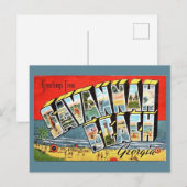 Savannah Beach Georgia 2 Begrüßung Postkarte (Vorne/Hinten)