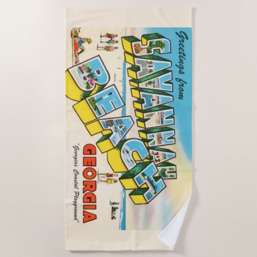 Savannah Beach Georgia Strandtuch (Vorderseite)