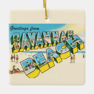 Savannah Beach Grußpostkarten-Ornament Keramikornament