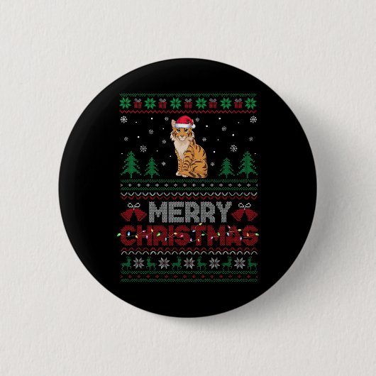 Savannah Cat Lovers Weihnachtsmannmütze Weihnachts Button (Vorderseite)