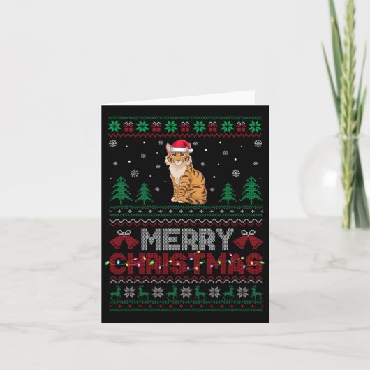 Savannah Cat Lovers Weihnachtsmannmütze Weihnachts Karte (Vorderseite)