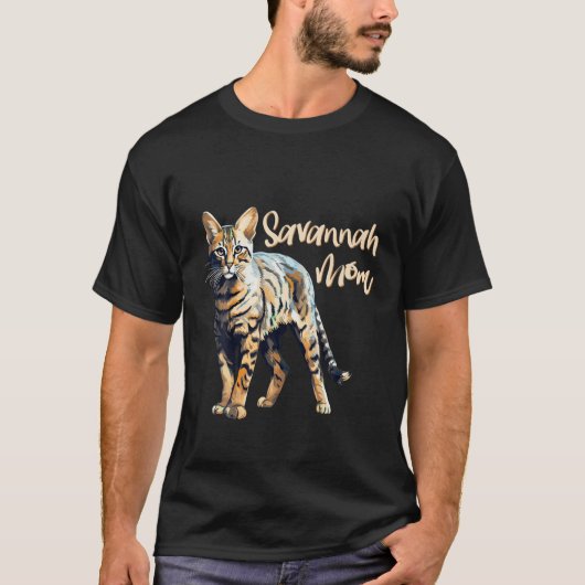 Savannah Cat Mama Mommy Familienpet Friend T-Shirt (Vorderseite)