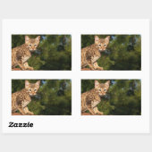 Savannah Cat Rectangle Sticker (Blatt)
