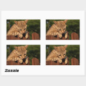 Savannah Cat Rectangle Sticker (Blatt)