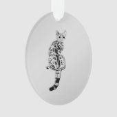 Savannah Cat Silver Ornament (Vorderseite)