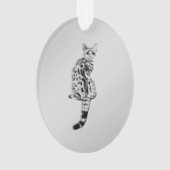 Savannah Cat Silver Ornament (Rückseite)