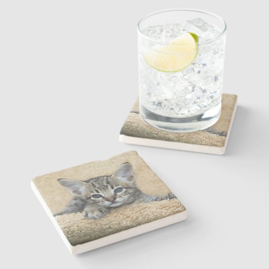 Savannah Cat Square Untersetzer (Seitenansicht)