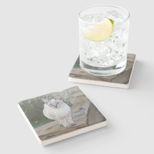 Savannah Cat Square Untersetzer (Seitenansicht)