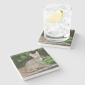 Savannah Cat Square Untersetzer (Seitenansicht)