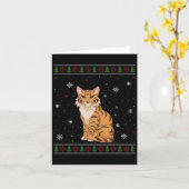 Savannah Cat Weihnachtskraut Männer Frauen Kinder Karte (Gelbe Blume)
