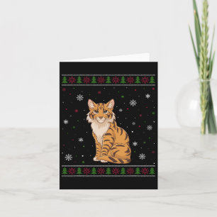 Savannah Cat Weihnachtskraut Männer Frauen Kinder  Karte