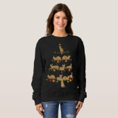 Savannah Cat Xmas Tree Geschenk Weihnachtsmannmütz Sweatshirt (Vorne ganz)