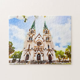 Savannah Cathedral Wasserfarben Foto Puzzle