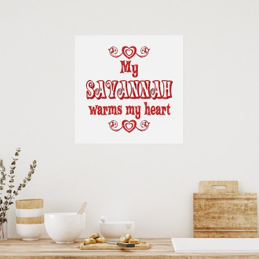 Savannah Cats warme mein Herz Poster (Küche)