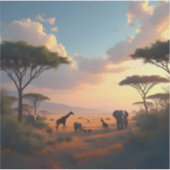 Savannah Dawn - Square Vinyl Aufkleber (Vorderseite)