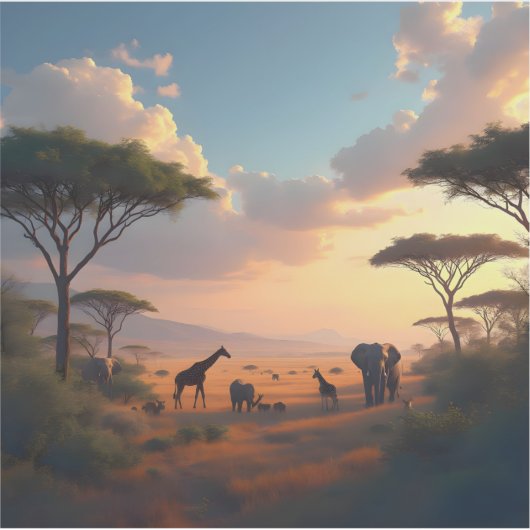 Savannah Dawn - Square Vinyl Aufkleber (Vorderseite)