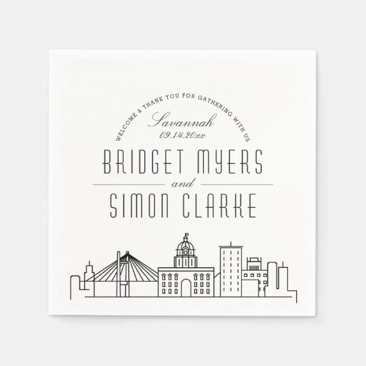 Savannah Deko Skyline | Hochzeitsveranstaltung Serviette (Vorderseite)