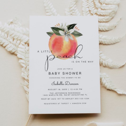 Savannah - Ein kleines Peach Baby Shoaches Einladung