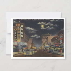 Savannah GA, Broughton St, 1940er Jahre Ansicht Postkarte