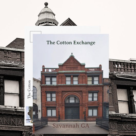 Savannah GA Cotton Exchange fotografisch Postkarte