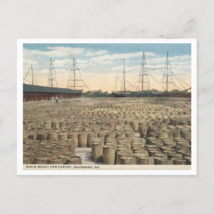 Savannah GA, Docks, 1917 Vintage Inspiriert Postkarte