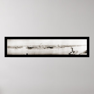 Savannah, GA Docks Foto 1909 Poster