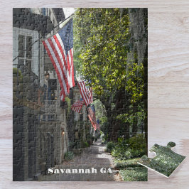 Savannah GA Flag Lined E Jones St Fotografic Puzzle