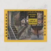 Savannah GA Historische Schritte Fotografisch Postkarte (Vorderseite)