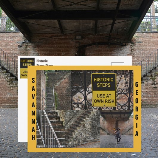 Savannah GA Historische Schritte Fotografisch Postkarte