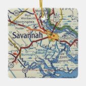 Savannah GA Karte Keramikornament (Vorderseite)