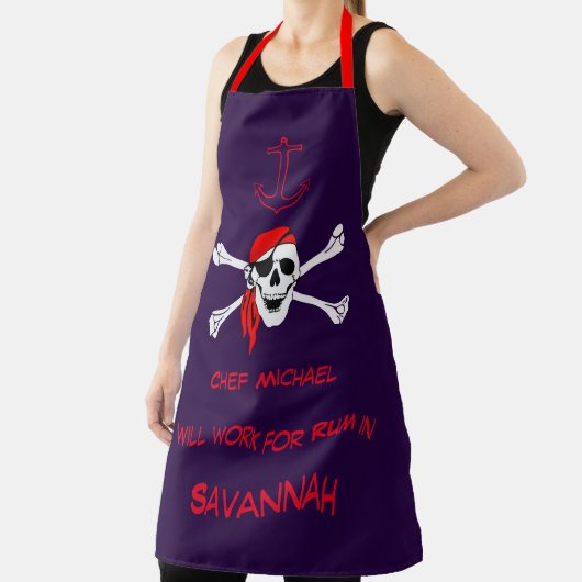 Savannah GA Pirate Skull Crossbones Ships Anker Schürze (InSitu)