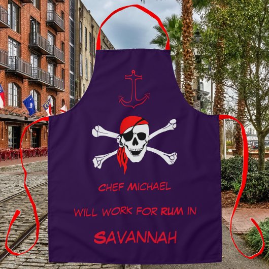 Savannah GA Pirate Skull Crossbones Ships Anker Schürze
