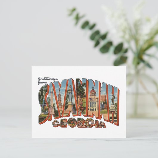 Savannah GA Postkarte (Stehend Vorderseite)