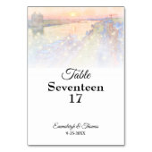 Savannah GA River Street Sunset Wedding Tischnummer (Rückseite)