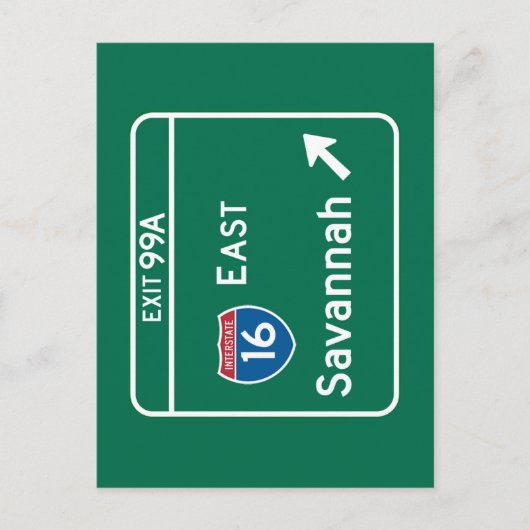 Savannah, GA Road Sign Postkarte (Vorderseite)
