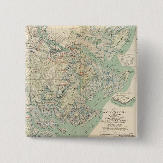 Savannah, Ga und Umgebung Button (Vorderseite)